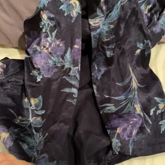 Laura Ashley 1990’s Vintage Maxi Blue Purple Muted Fairycore Floral Dress sz - Picture 12 of 12